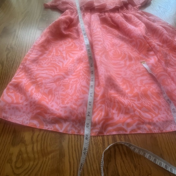 Lilly Pulitzer Target Pink Jungle Orange Giraffe Flounce Dress Women's Size M - Picture 5 of 8